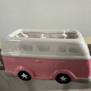 Pink Ceramic Van Candle Holder